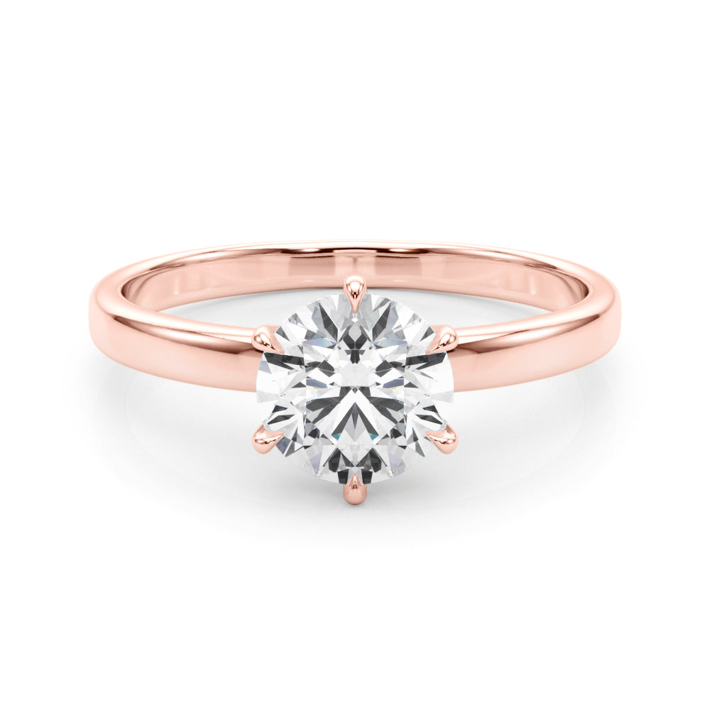 1.75ct Round cut 6-Prong Solitaire Trellis Diamond Engagement Ring Setting In 14k Gold - simonbjewels.co