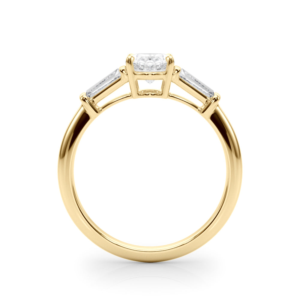 1.50ct Oval-cut Tapered Baguette Three Stone Diamond Engagement Ring Setting (0.50ctw) In 14k White Gold - simonbjewels.co