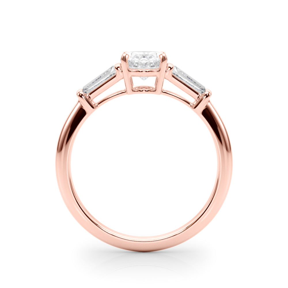 1.50ct Oval-cut Tapered Baguette Three Stone Diamond Engagement Ring Setting (0.50ctw) In 14k White Gold - simonbjewels.co