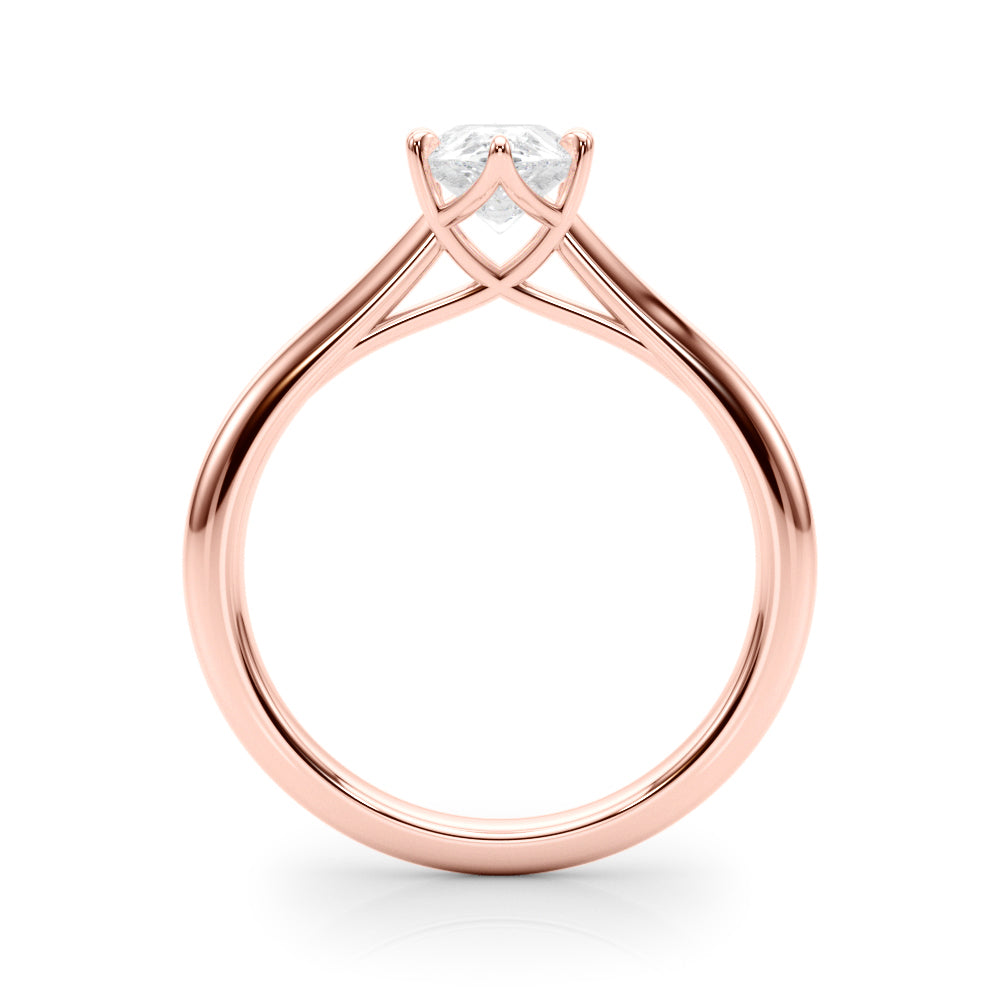 1.00ct Round cut 6-Prong Solitaire Trellis Diamond Engagement Ring Setting In 14k Gold - simonbjewels.co