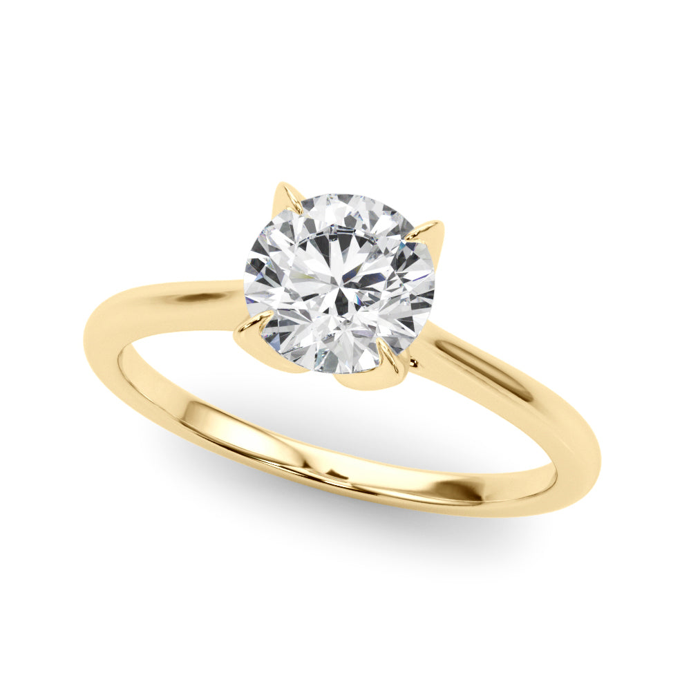 1.00ct Round cut 4-Prong Solitaire Trellis Diamond Engagement Ring Setting In 14k Gold - simonbjewels.co