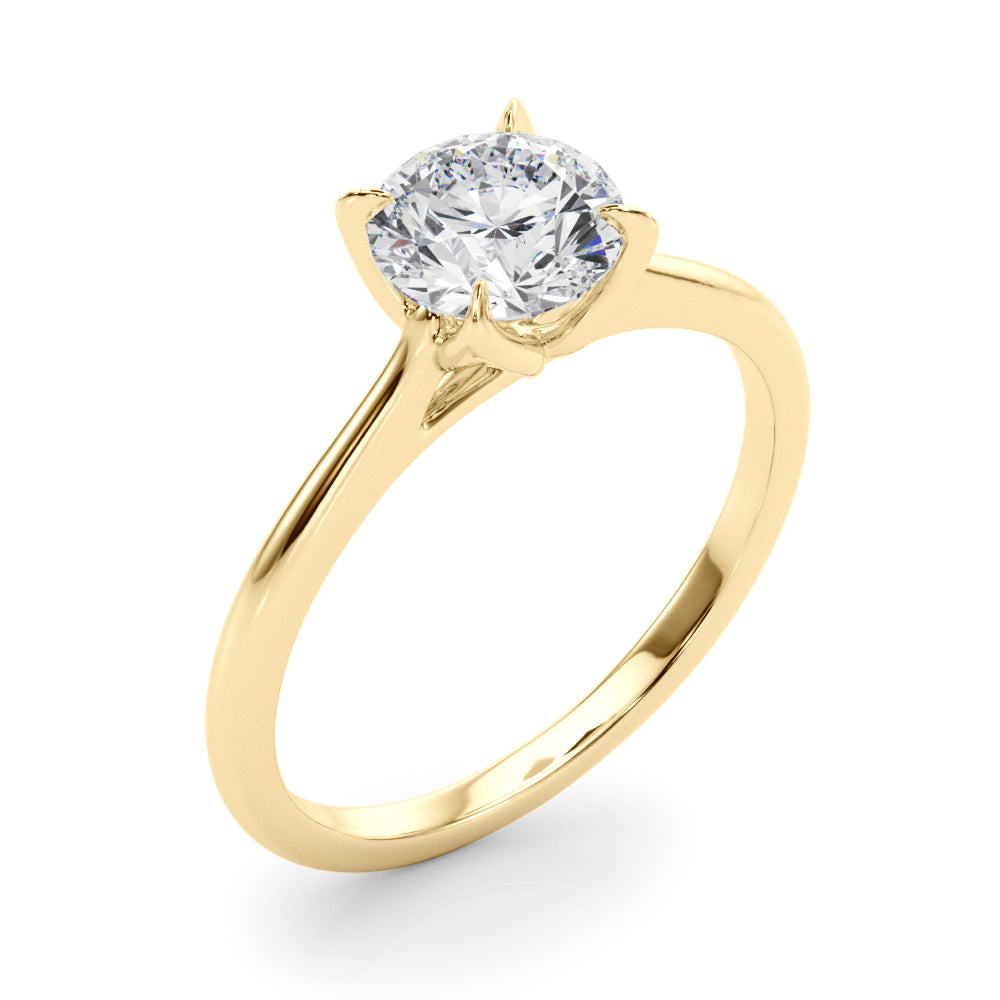 1.00ct Round cut 4-Prong Solitaire Trellis Diamond Engagement Ring Setting In 14k Gold - simonbjewels.co