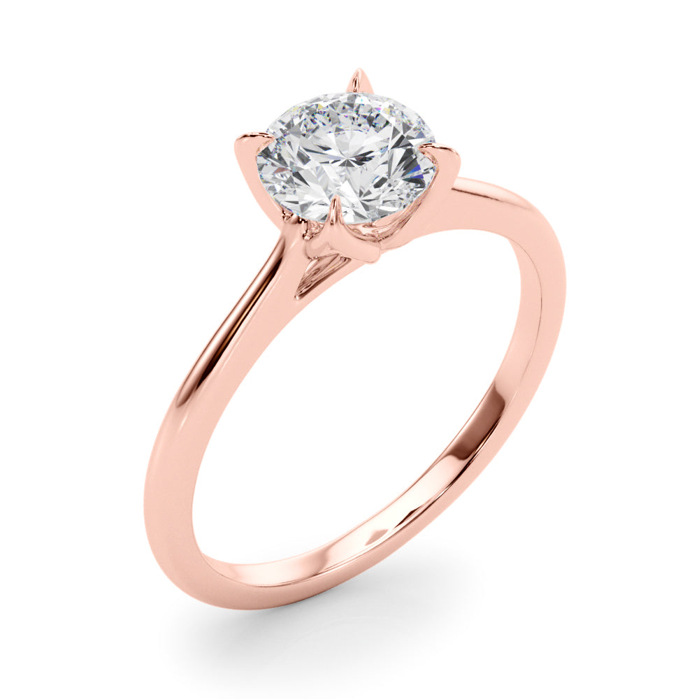 1.00ct Round cut 4-Prong Solitaire Trellis Diamond Engagement Ring Setting In 14k Gold - simonbjewels.co