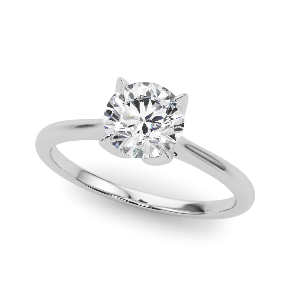 1.00ct Round cut 4-Prong Solitaire Trellis Diamond Engagement Ring Setting In 14k Gold - simonbjewels.co