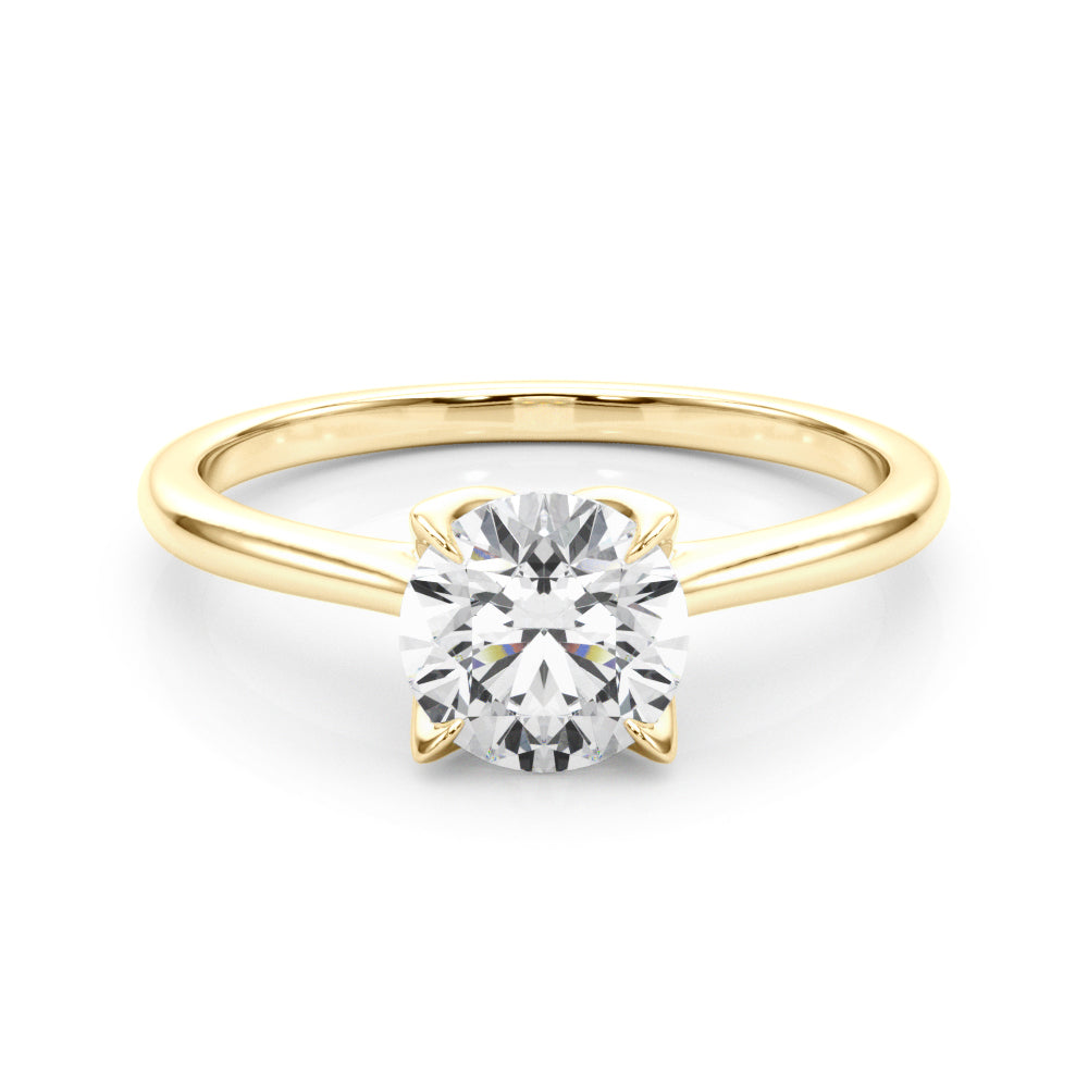 1.00ct Round cut 4-Prong Solitaire Trellis Diamond Engagement Ring Setting In 14k Gold - simonbjewels.co