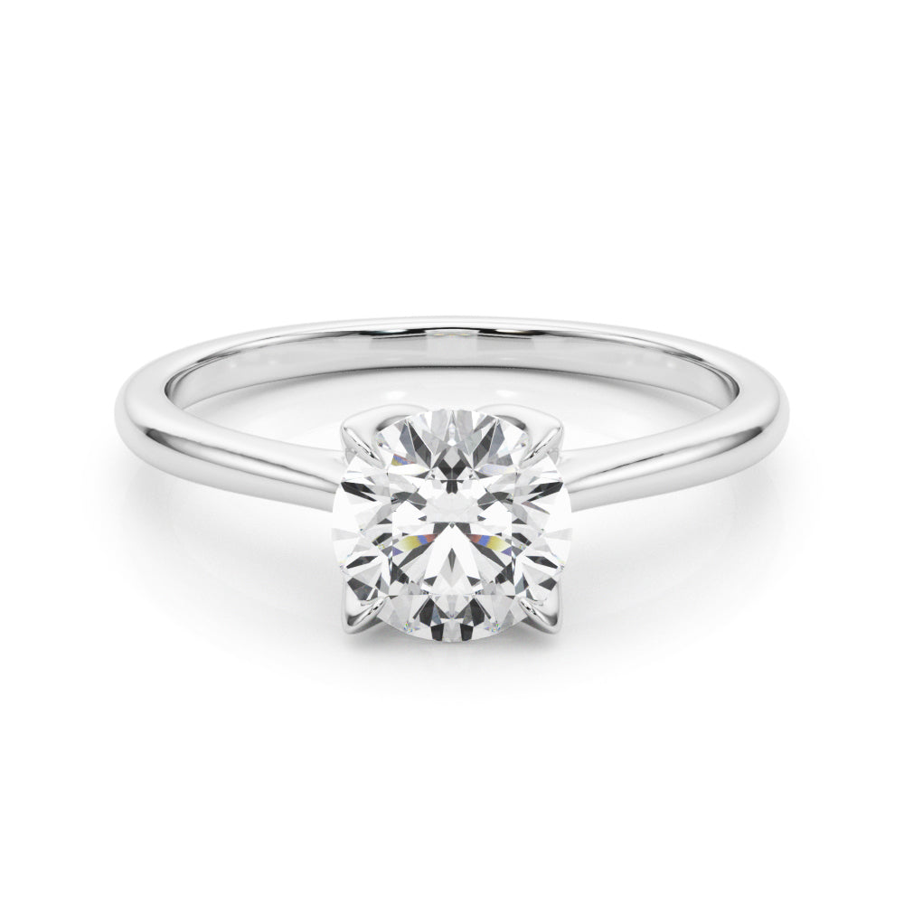 1.00ct Round cut 4-Prong Solitaire Trellis Diamond Engagement Ring Setting In 14k Gold - simonbjewels.co