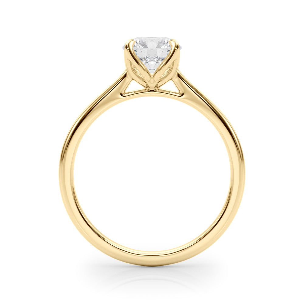 1.00ct Round cut 4-Prong Solitaire Trellis Diamond Engagement Ring Setting In 14k Gold - simonbjewels.co