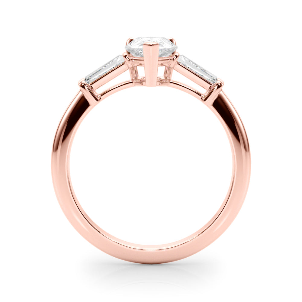 1.70ct Round Brilliant Tapered Baguette Three Stone Diamond Engagement Ring Setting (0.50ctw) In 18k White Gold - simonbjewels.co