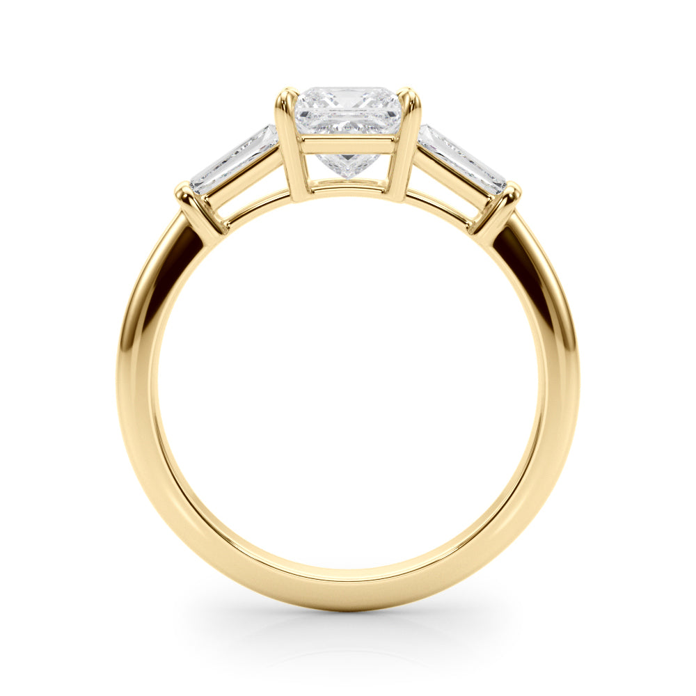 1.55ct Princess-cut Tapered Baguette Three Stone Diamond Engagement Ring Setting (0.50ctw) In 14k White Gold - simonbjewels.co