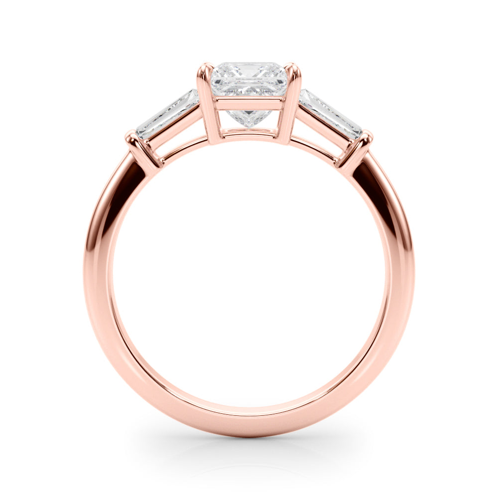 1.55ct Princess-cut Tapered Baguette Three Stone Diamond Engagement Ring Setting (0.50ctw) In 14k White Gold - simonbjewels.co