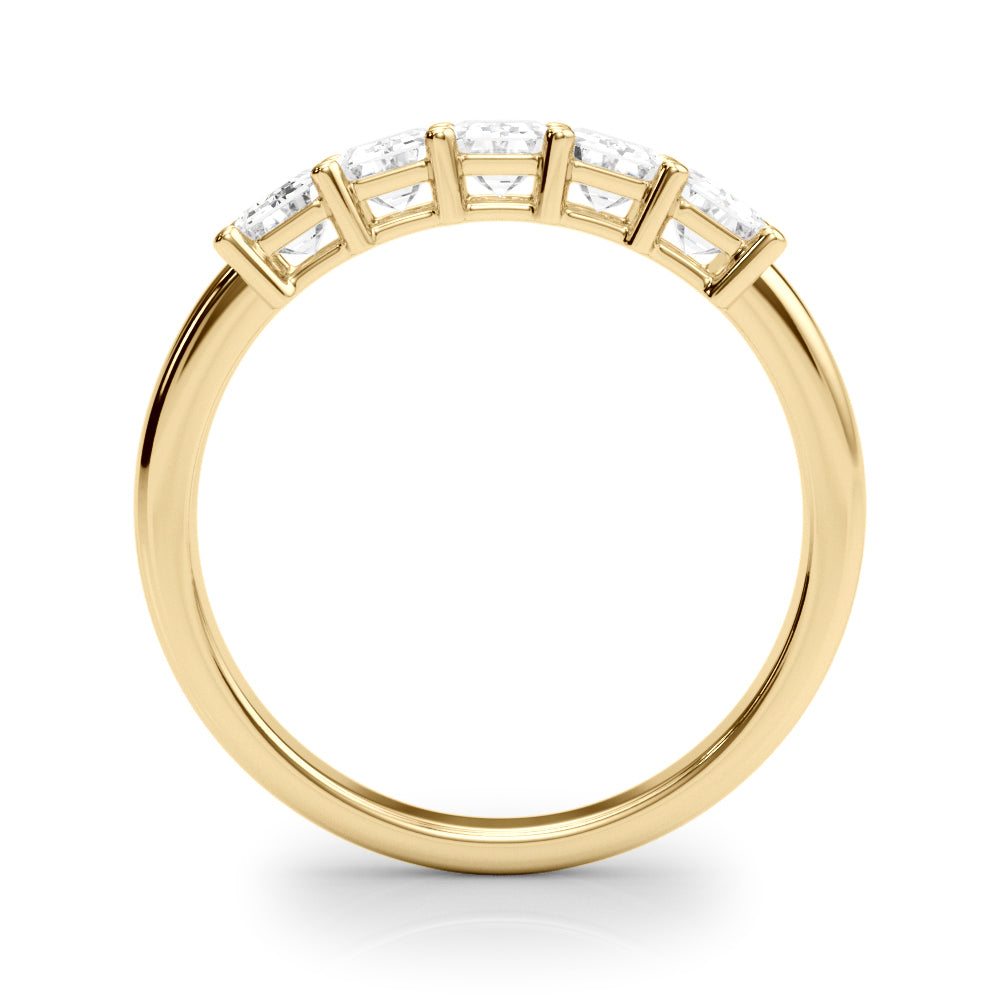 1.50 Carat 5 Stone Emerald cut Diamond Wedding Band Anniversary Ring Set In 14k White Gold - simonbjewels.co