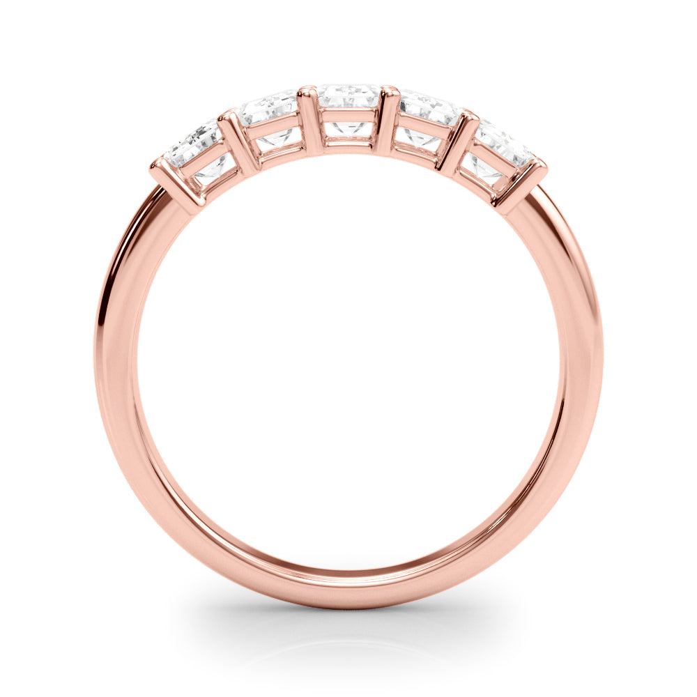 1.50 Carat 5 Stone Emerald cut Diamond Wedding Band Anniversary Ring Set In 14k White Gold - simonbjewels.co