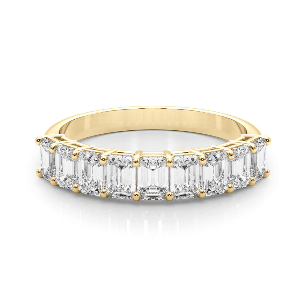 1.50 Carat 9 Stone Emerald cut Diamond Wedding Band Anniversary Ring Set In 14k White Gold - simonbjewels.co