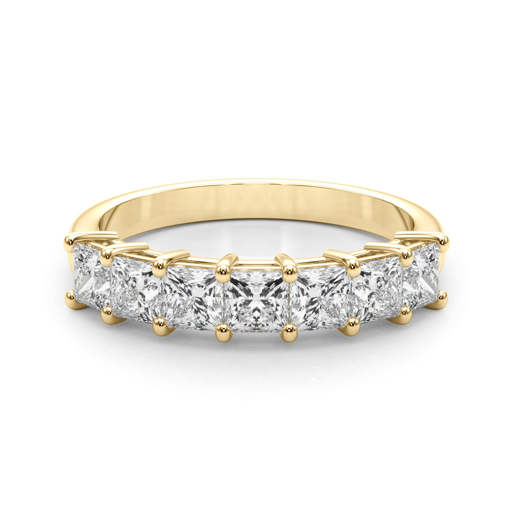 1.25 Carat 7 Stone Princess-cut Diamond Wedding Band Anniversary Ring Set In 14k White Gold - simonbjewels.co