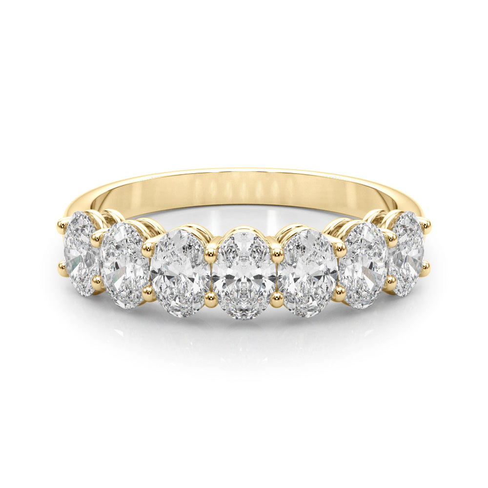 2.00 Carat 7 Stone Oval-shaped Diamond Wedding Band Anniversary Ring Set In 14k White Gold - simonbjewels.co