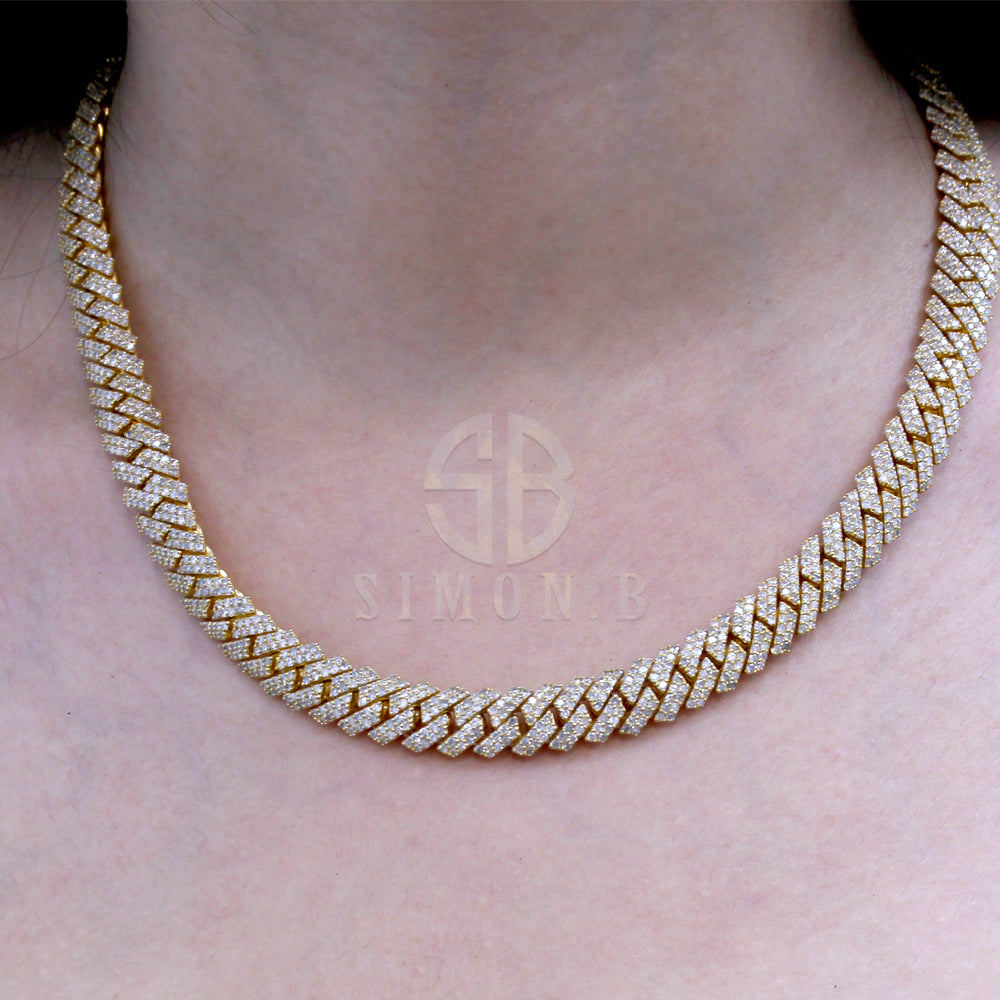 21 Carats F-VS Cuban Link Diamond Chain Necklace 116 Grams Solid 14k Gold - simonbjewels.co