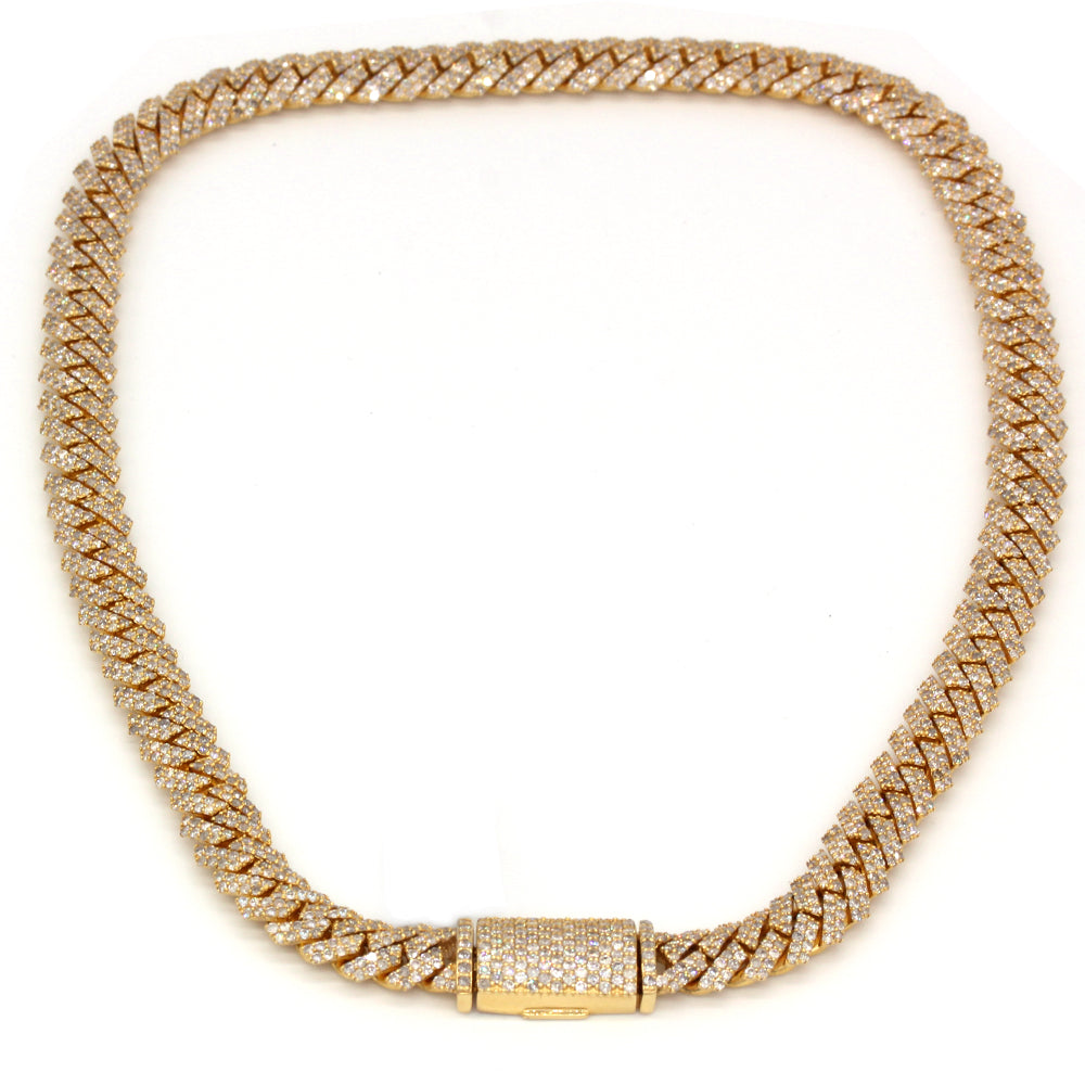 21 Carats F-VS Cuban Link Diamond Chain Necklace 116 Grams Solid 14k Gold - simonbjewels.co