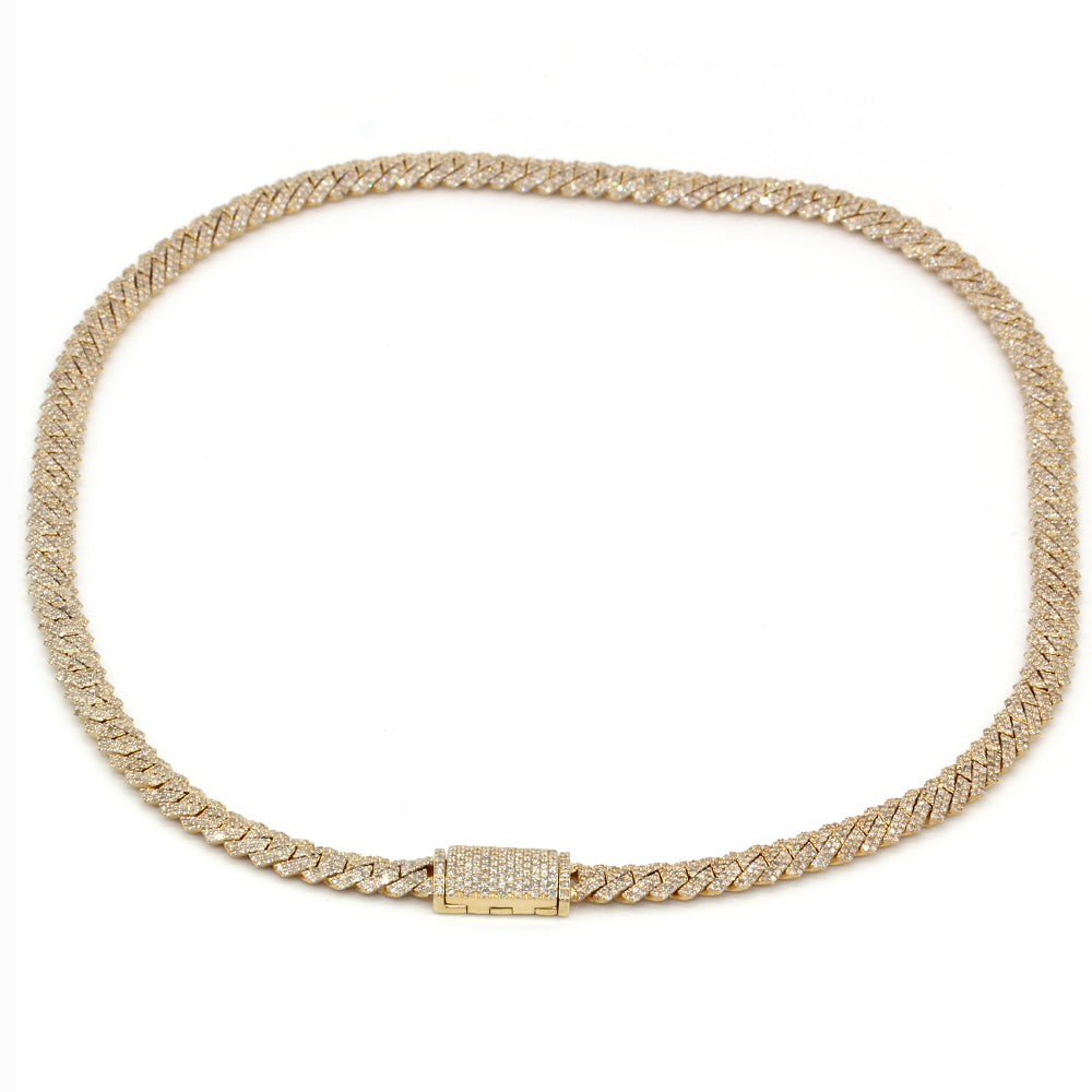 12.41 Carats F-VS Cuban Link Diamond Chain Necklace 66 Grams Solid 14k Gold - simonbjewels.co