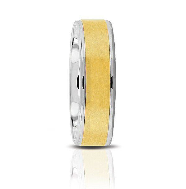 Men’s Fancy Wedding Band 6.5mm Wide 14K Gold band Size - 10 - simonbjewels.co
