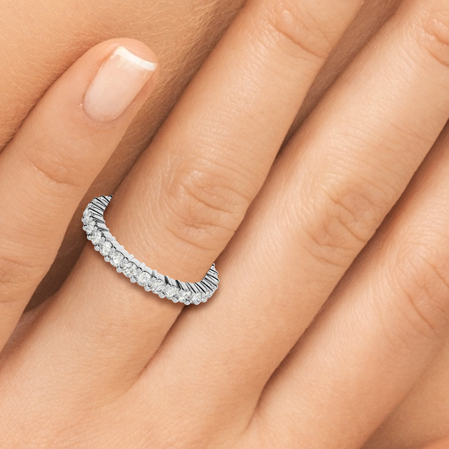 1.75 Carat Round Diamond Eternity Wedding Band Anniversary Ring 14k White Gold - simonbjewels.co