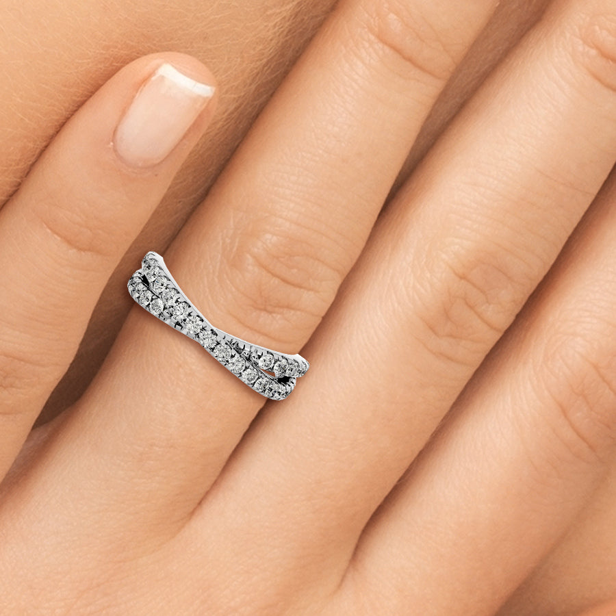 0.65ct Round Diamond Micro-Pave Infinity Wedding Band Anniversary Ring set in 14k Gold - simonbjewels.co