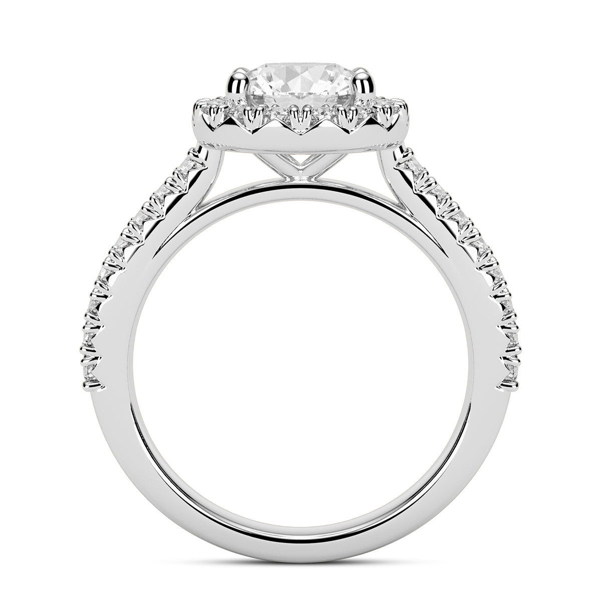 1.25ct Round Cut Halo Diamond Engagement Ring Setting (0.45ctw) In 14k Gold - simonbjewels.co