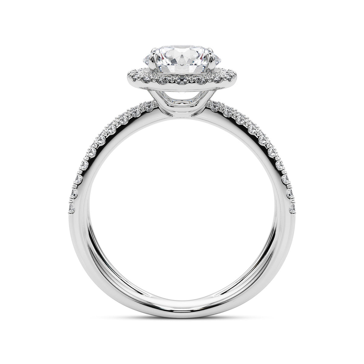 1.25ct Round Cut Infinity Halo Diamond Engagement Ring Setting (0.51ctw) In 14k Gold - simonbjewels.co