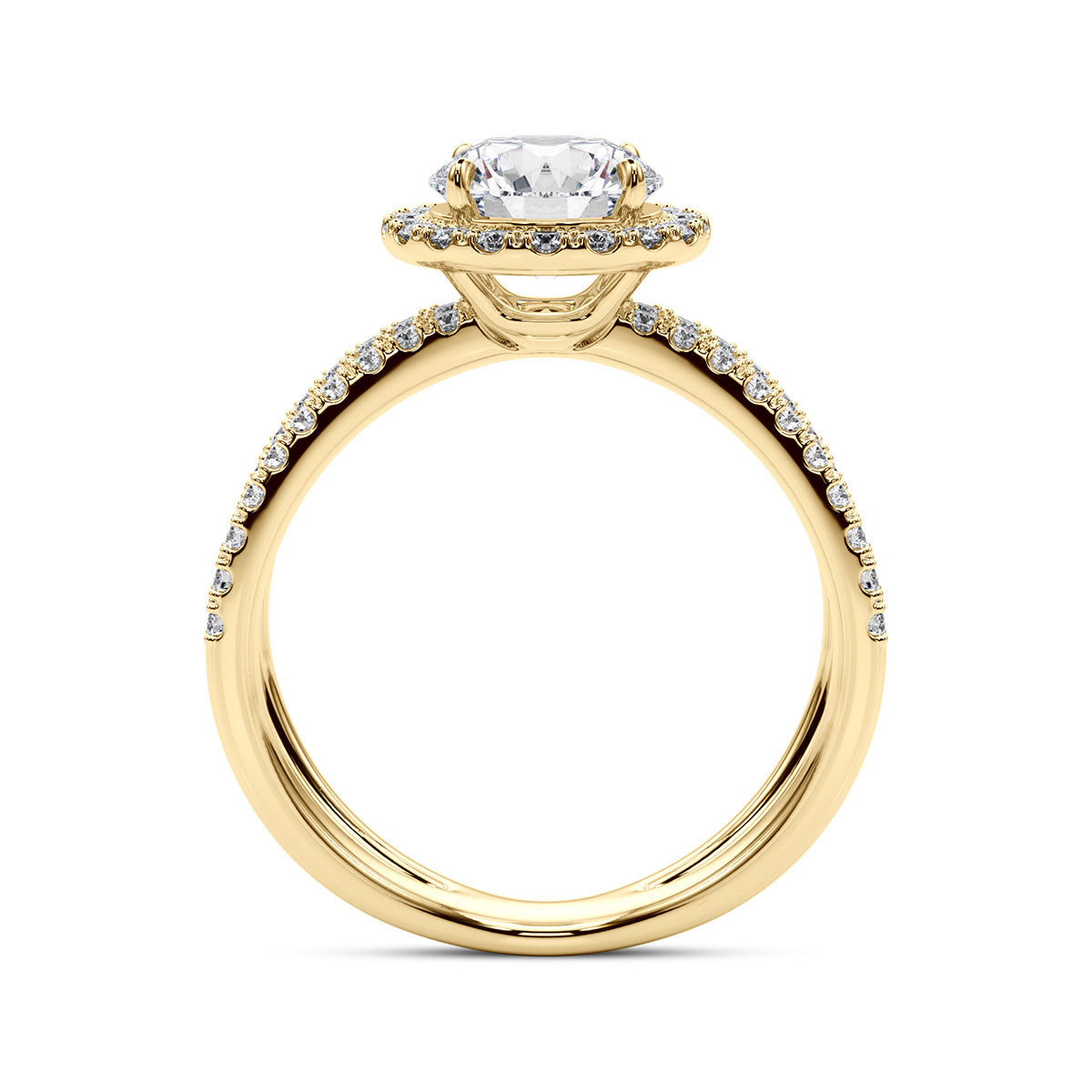 1.25ct Round Cut Infinity Halo Diamond Engagement Ring Setting (0.51ctw) In 14k Gold - simonbjewels.co