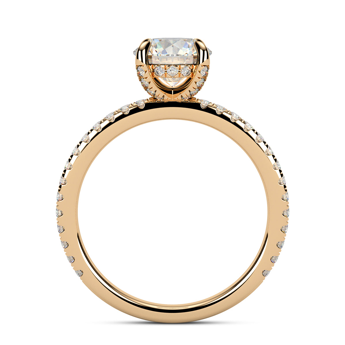 1.50ct Round Brilliant Micropavé Diamond Engagement Ring Setting (0.25ctw) In 14k White Gold - simonbjewels.co