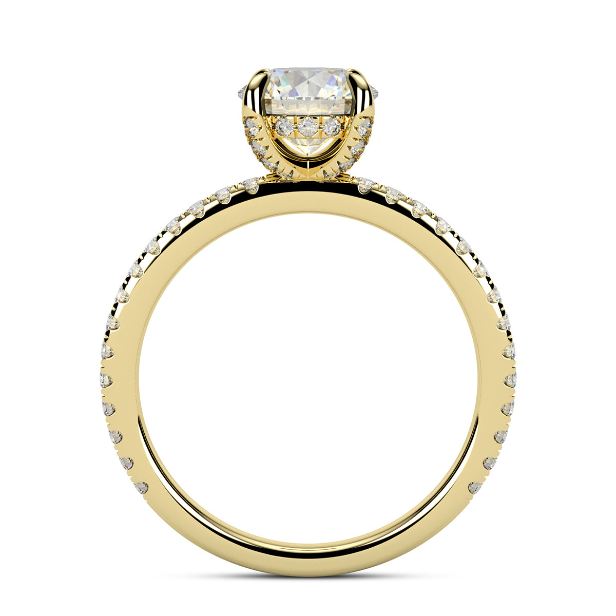 1.50ct Round Brilliant Micropavé Diamond Engagement Ring Setting (0.25ctw) In 14k White Gold - simonbjewels.co