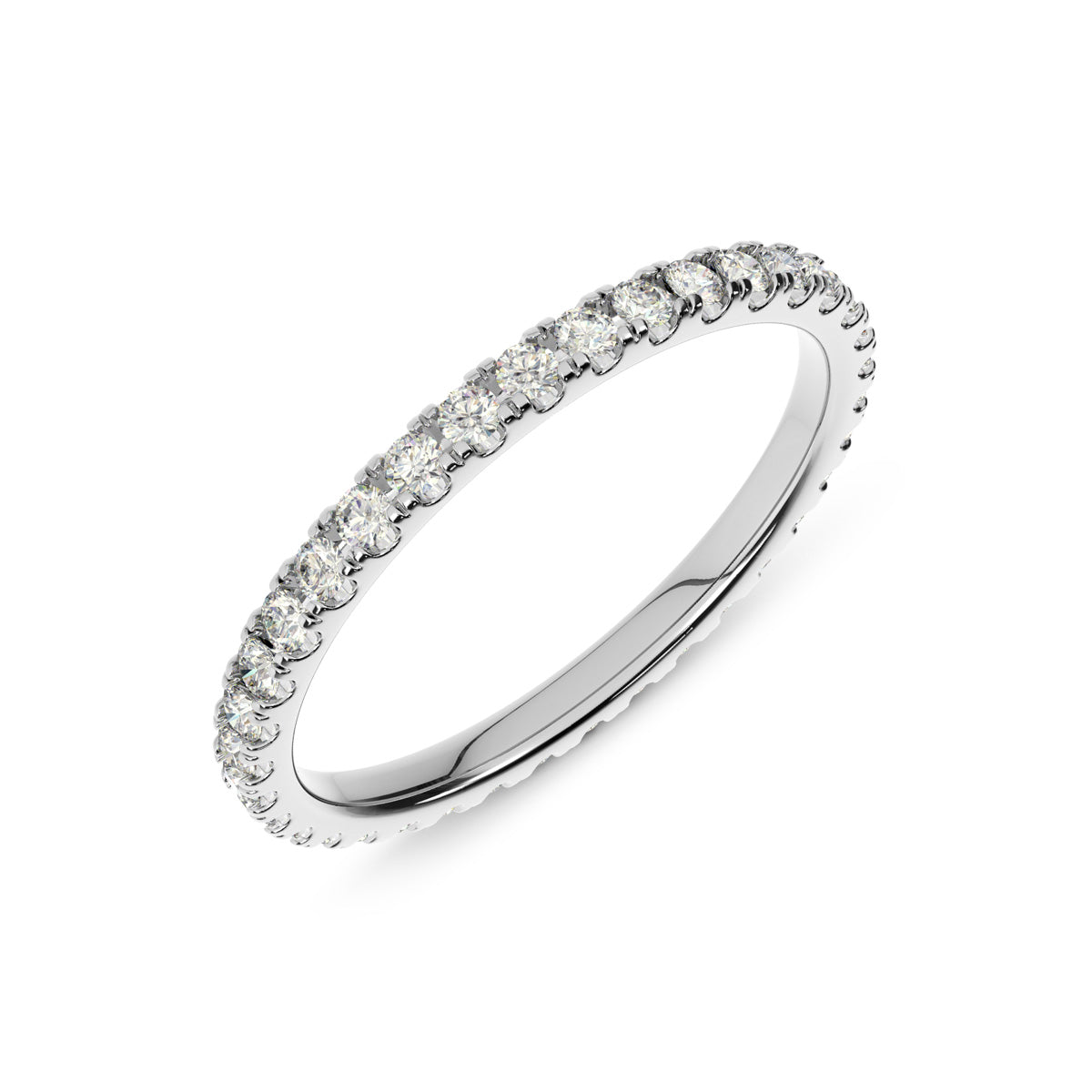 0.40 Ctw Round Diamond Micro-Pave Thin Eternity Ring Wedding Band set in  14k Gold - simonbjewels.co