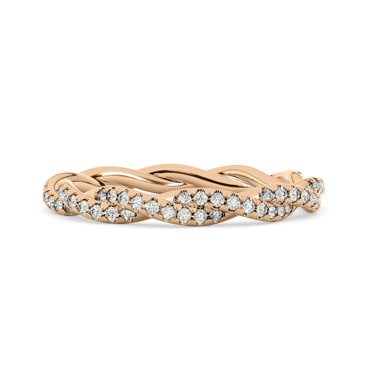 0.45 Carat F-VS Infinity Twist Micropavé all-around Diamond Wedding Anniversary Band Ring 18k - simonbjewels.co