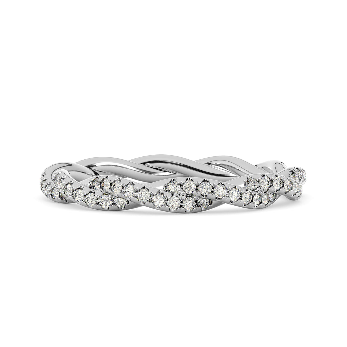 0.45 Carat F-VS Infinity Twist Micropavé all-around Diamond Wedding Anniversary Band Ring 18k - simonbjewels.co