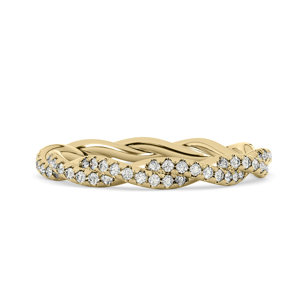 0.45 Carat F-VS Infinity Twist Micropavé all-around Diamond Wedding Anniversary Band Ring 18k - simonbjewels.co
