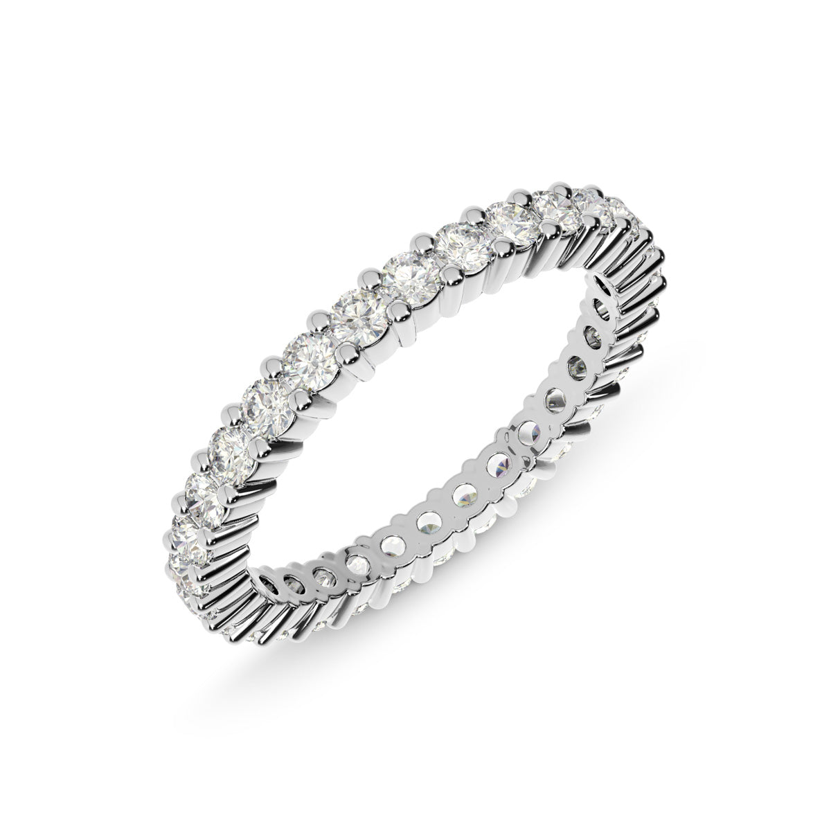 1.75 Carat Round Diamond Eternity Wedding Band Anniversary Ring 14k White Gold - simonbjewels.co