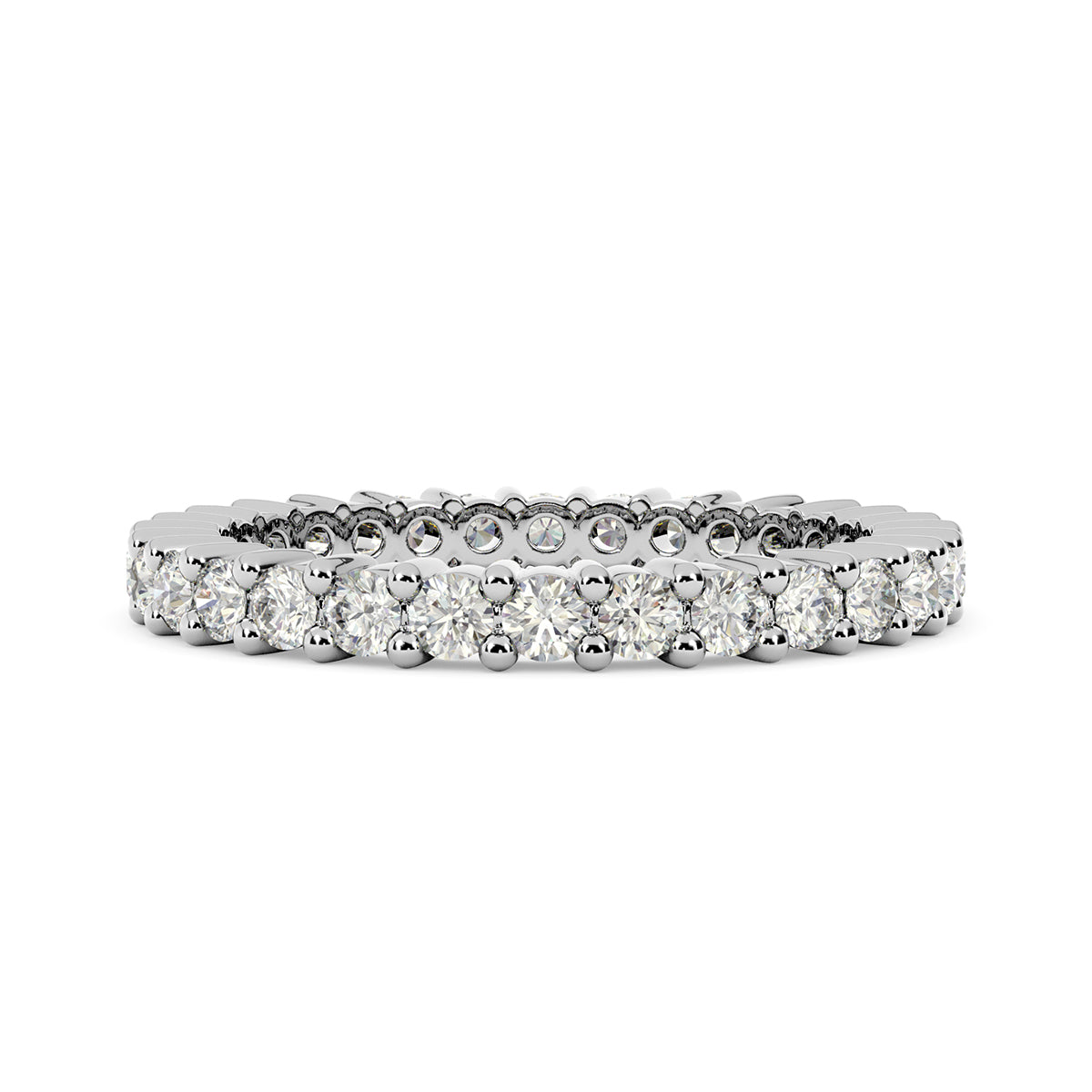 1.75 Carat Round Diamond Eternity Wedding Band Anniversary Ring 14k White Gold - simonbjewels.co