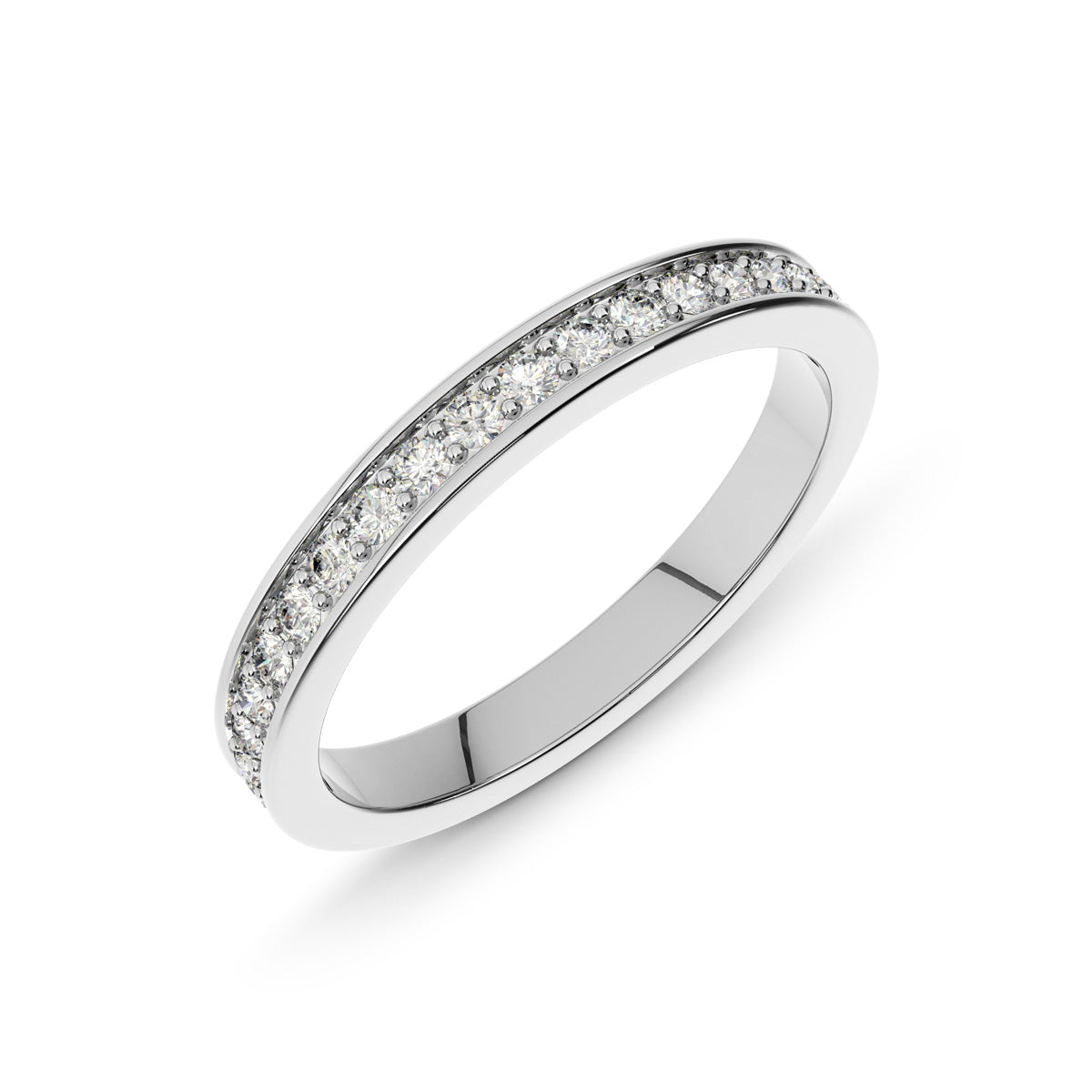 0.65ct Round Diamond Micro-Pave Matching Wedding Band Eternity Ring set in 14k Gold - simonbjewels.co
