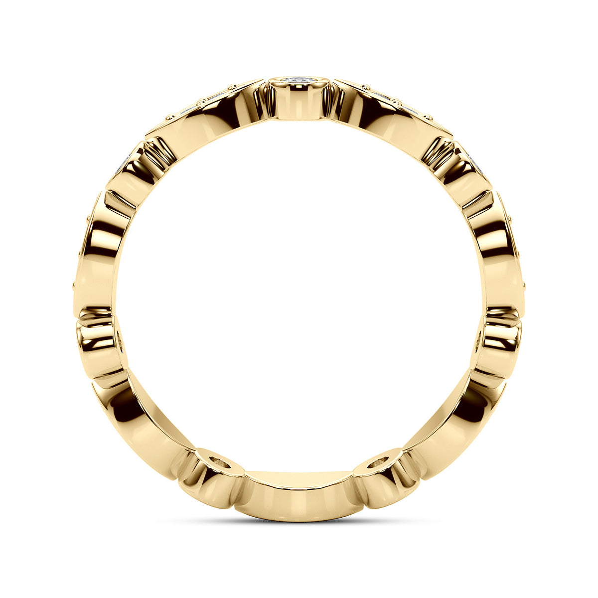 0.40 Carat Art Deco Vintage Style Wedding Anniversary Band 14k White Gold - simonbjewels.co
