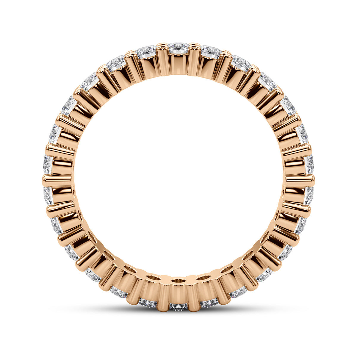 2.00 Carat Round Diamond 4-Prong Eternity Wedding Band Anniversary Ring in 14k Gold - simonbjewels.co
