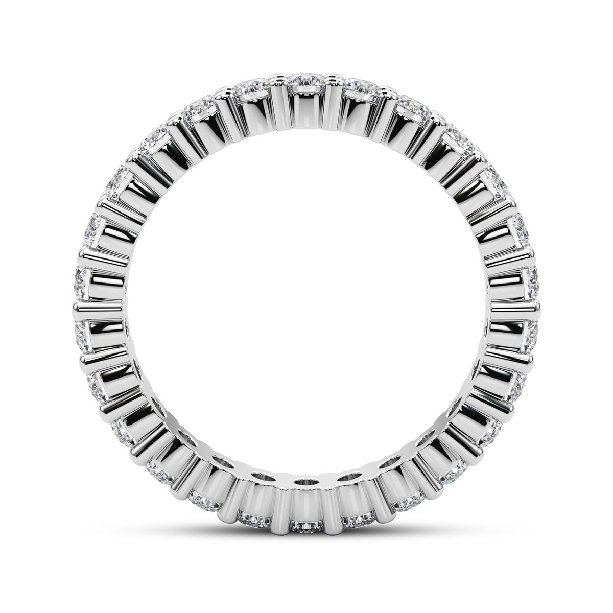 2.00 Carat Round Diamond 4-Prong Eternity Wedding Band Anniversary Ring in 14k Gold - simonbjewels.co