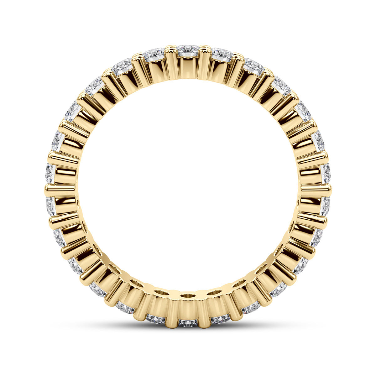 2.00 Carat Round Diamond 4-Prong Eternity Wedding Band Anniversary Ring in 14k Gold - simonbjewels.co