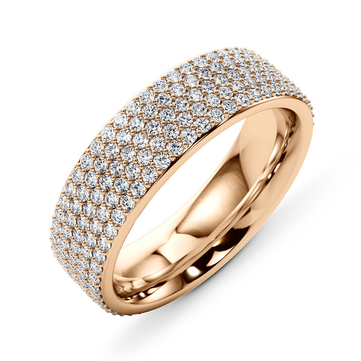 1.35 Carat F-VS Micro Pave Diamond Wedding Band Anniversary Ring set in 14k Gold - simonbjewels.co