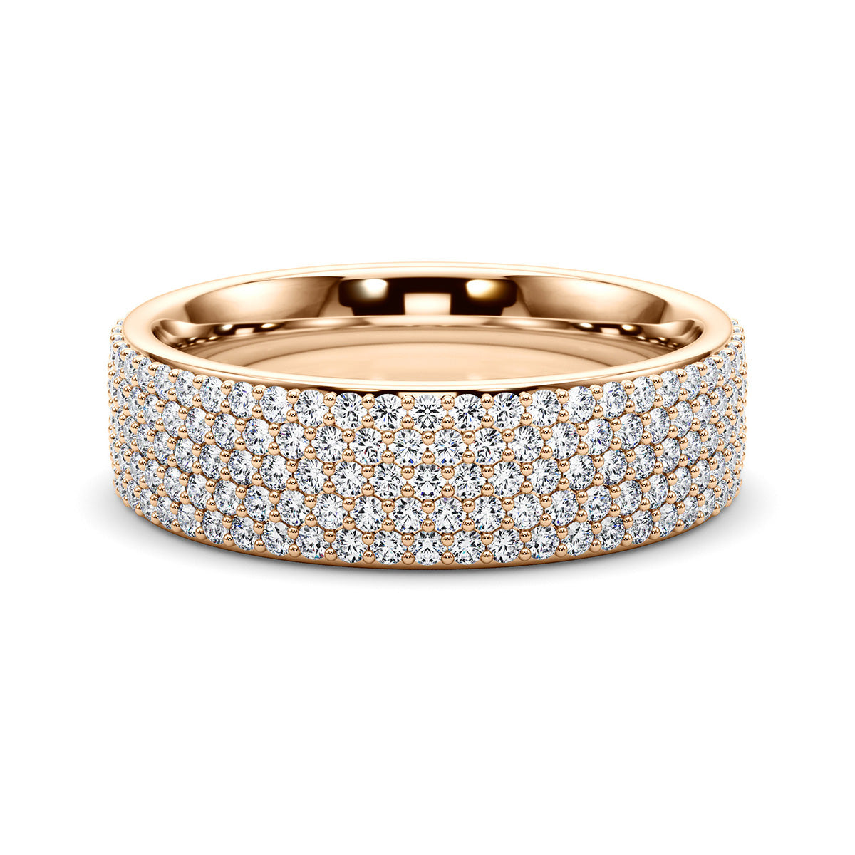 1.35 Carat F-VS Micro Pave Diamond Wedding Band Anniversary Ring set in 14k Gold - simonbjewels.co