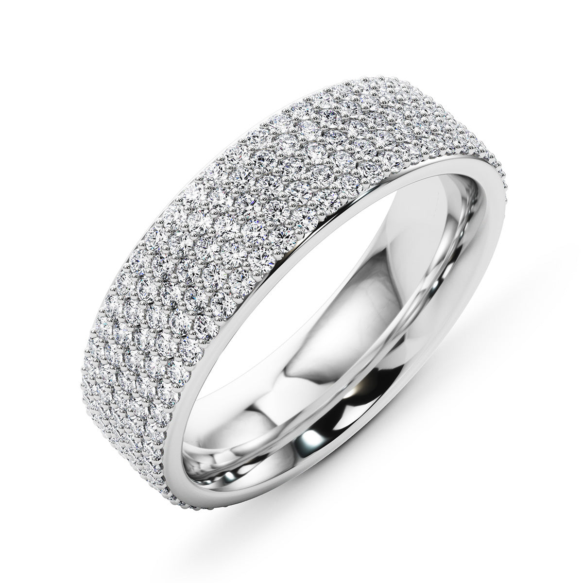 1.35 Carat F-VS Micro Pave Diamond Wedding Band Anniversary Ring set in 14k Gold - simonbjewels.co