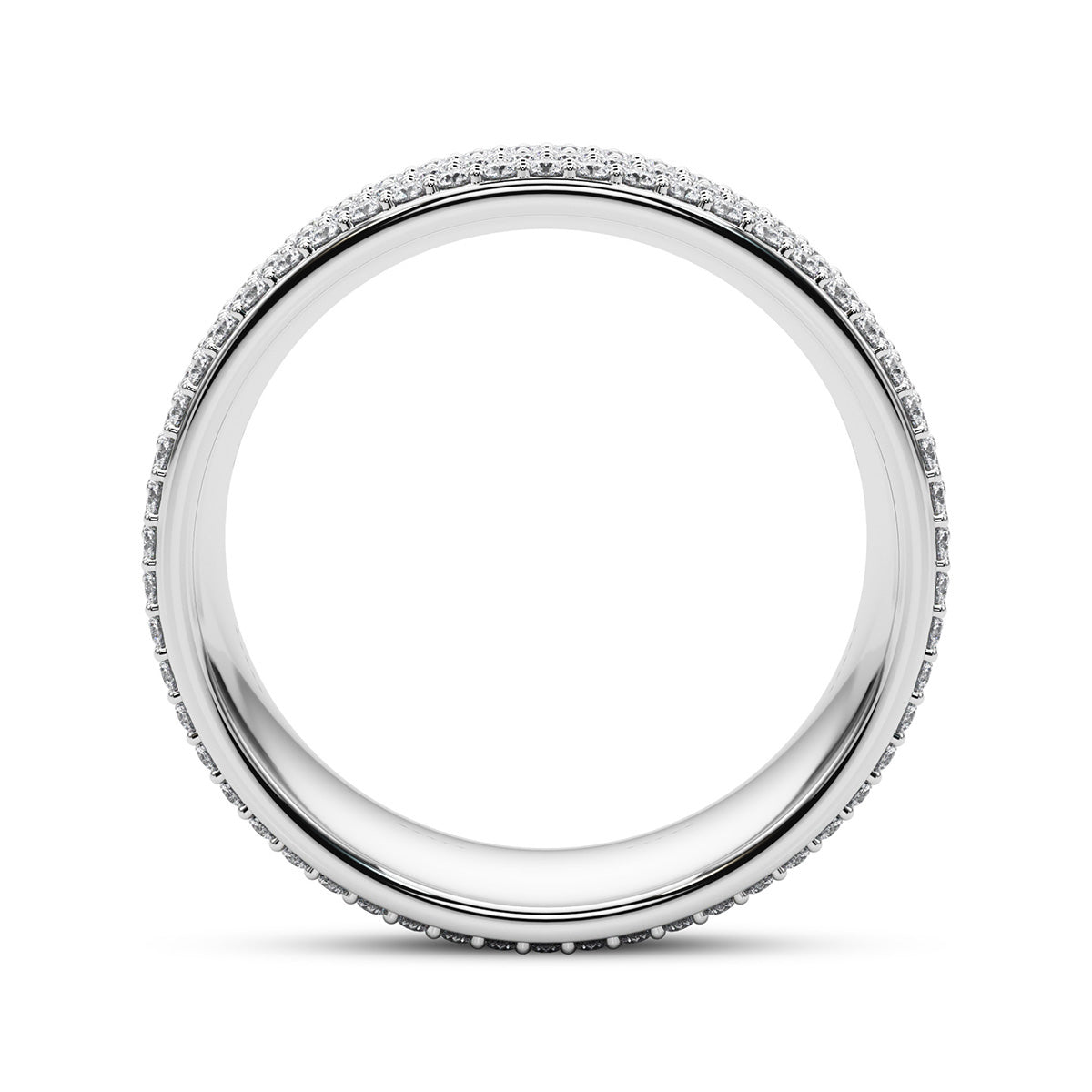 1.35 Carat F-VS Micro Pave Diamond Wedding Band Anniversary Ring set in 14k Gold - simonbjewels.co
