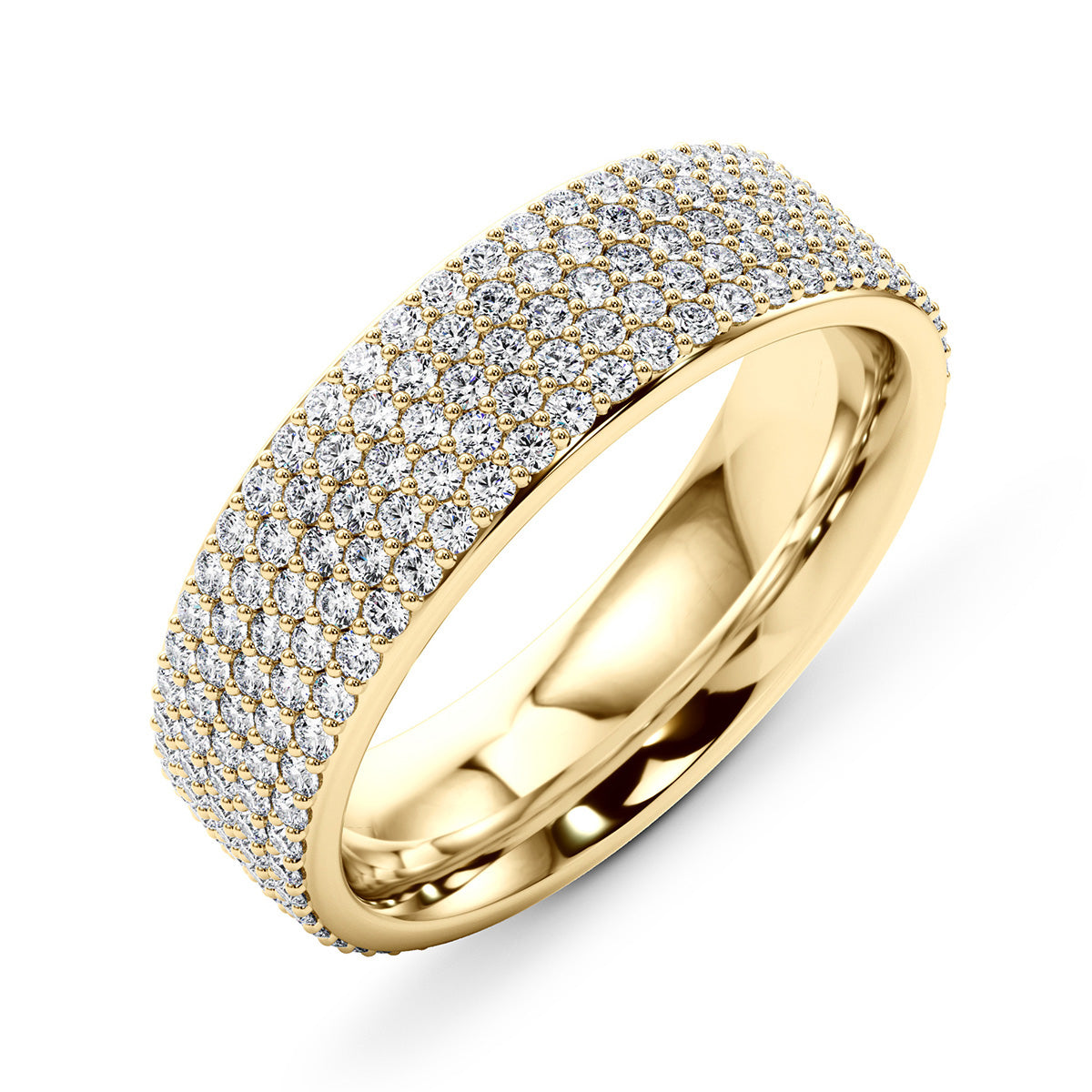 1.35 Carat F-VS Micro Pave Diamond Wedding Band Anniversary Ring set in 14k Gold - simonbjewels.co