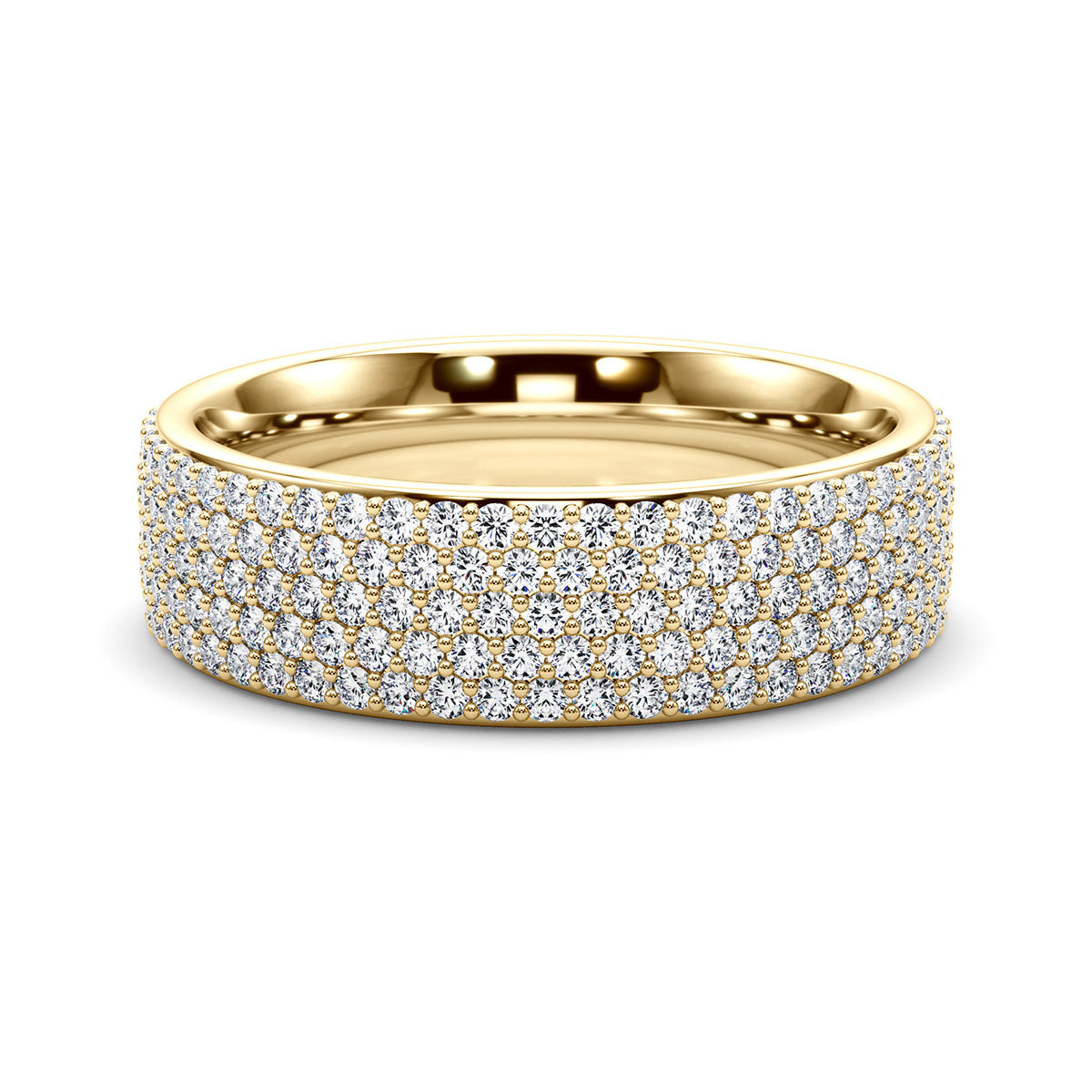 1.35 Carat F-VS Micro Pave Diamond Wedding Band Anniversary Ring set in 14k Gold - simonbjewels.co
