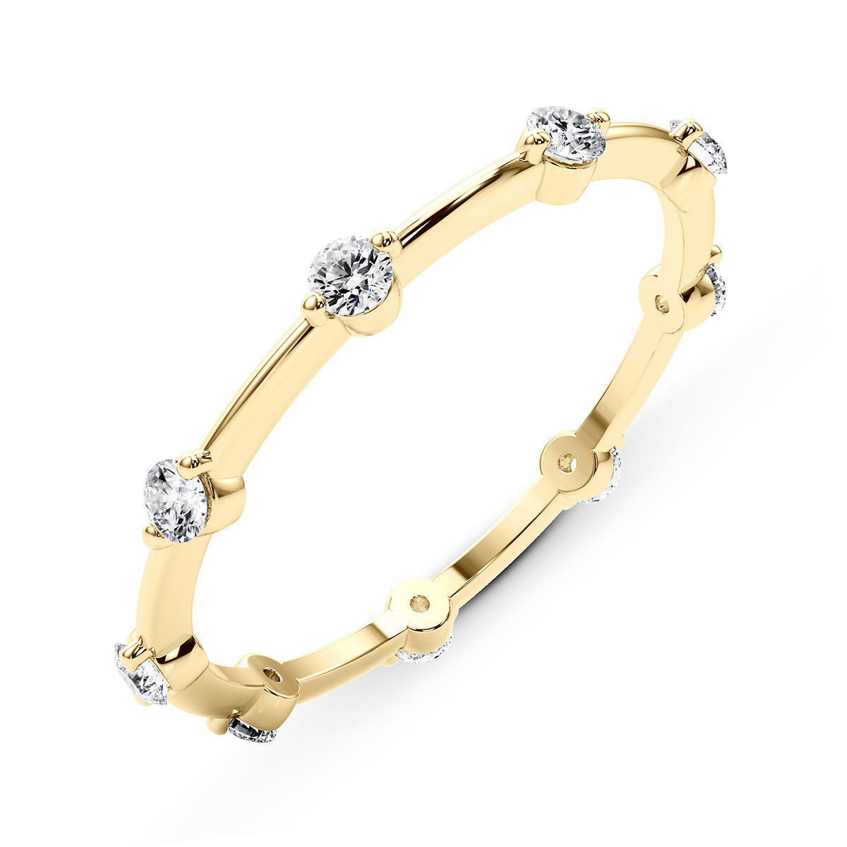 0.30 Carat Round Diamond Alternating Wedding Band Eternity Ring set in 14k Gold - simonbjewels.co