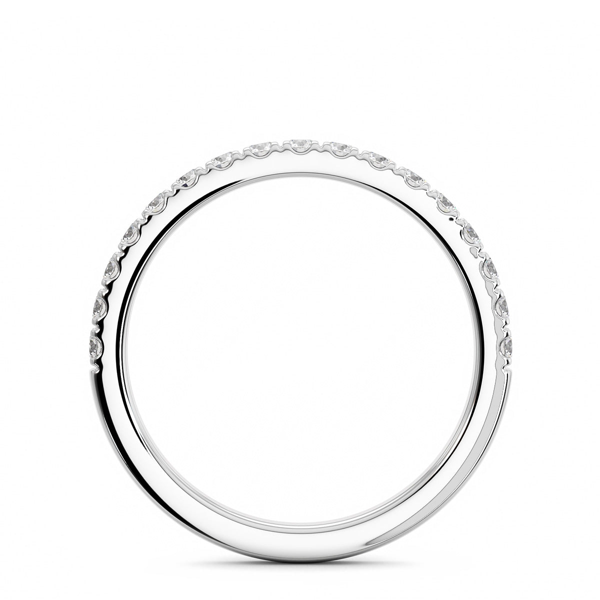 0.56ct Round Diamond Half-Way Micro-Pave Matching Wedding Band in 14k Gold - simonbjewels.co