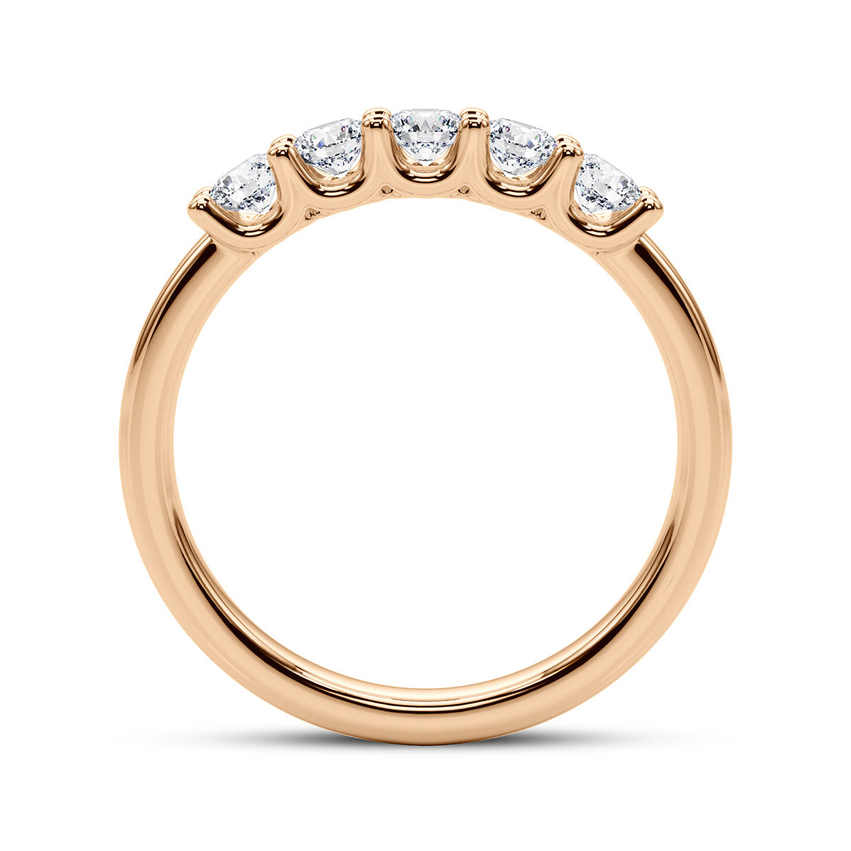 0.50ct Round cut 5 Stone U Prong Diamond Wedding Band Anniversary Ring Set In 14k White Gold - simonbjewels.co
